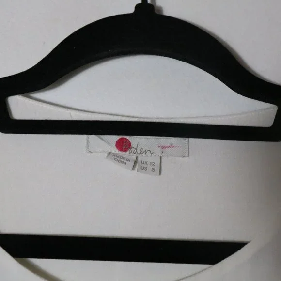 Boden Tori Embroidered Top Metallic Silver Stars Size 8 Bubble Sleeves - Picture 5 of 7